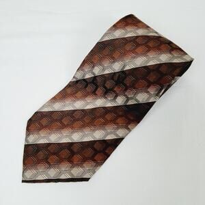 Silk Manzoni Men's Brown and Cream Neck Tie - Elegant Academia Professional